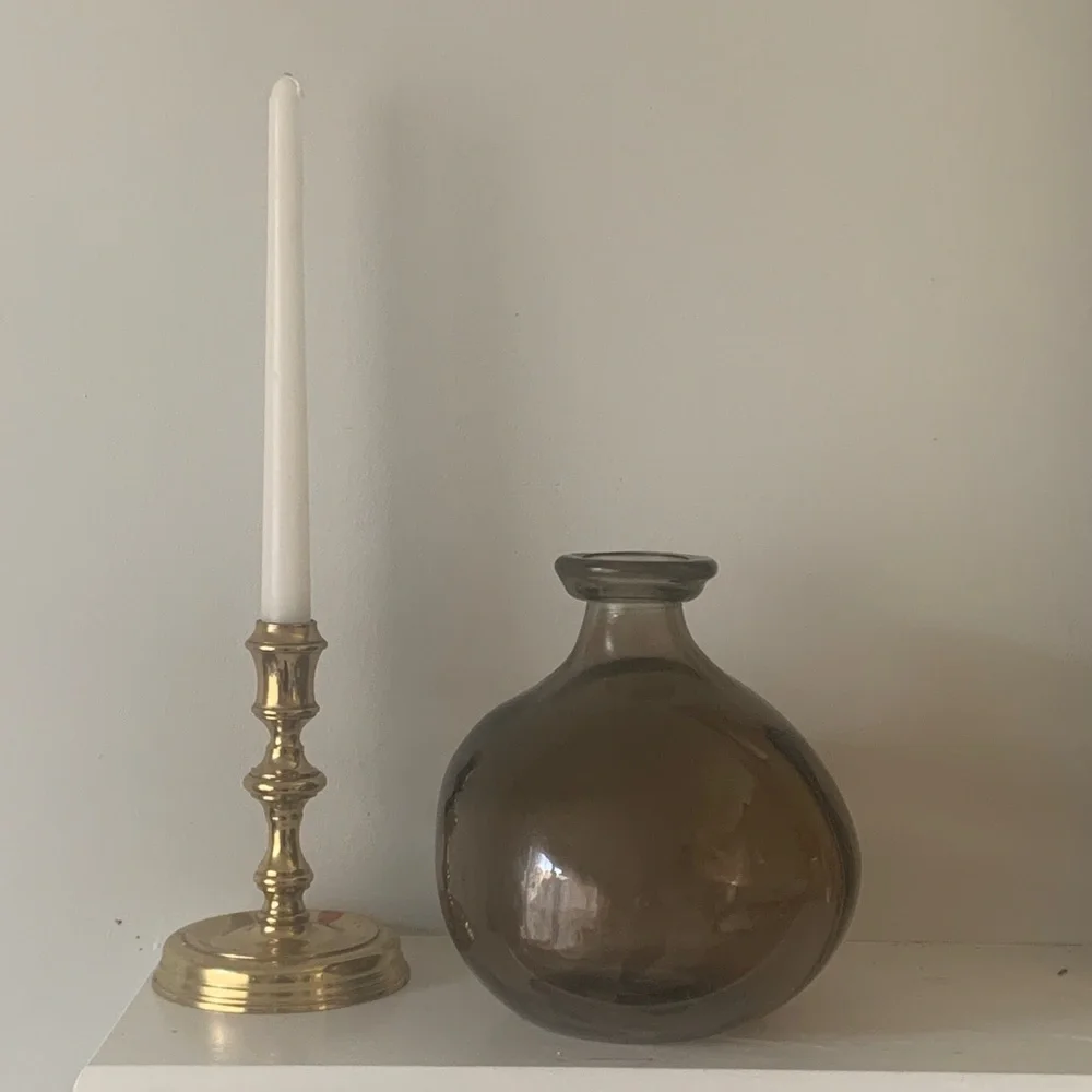 San Miguel bubble vase made from recycled‎ glass potentially amber smoke vase